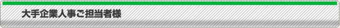 大手企業人事ご担当者様
